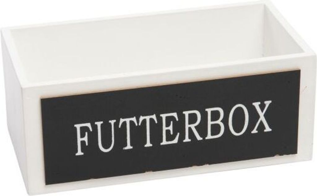 Freese Holzkiste Futterbox, weiß 25 x 13 x 10 cm