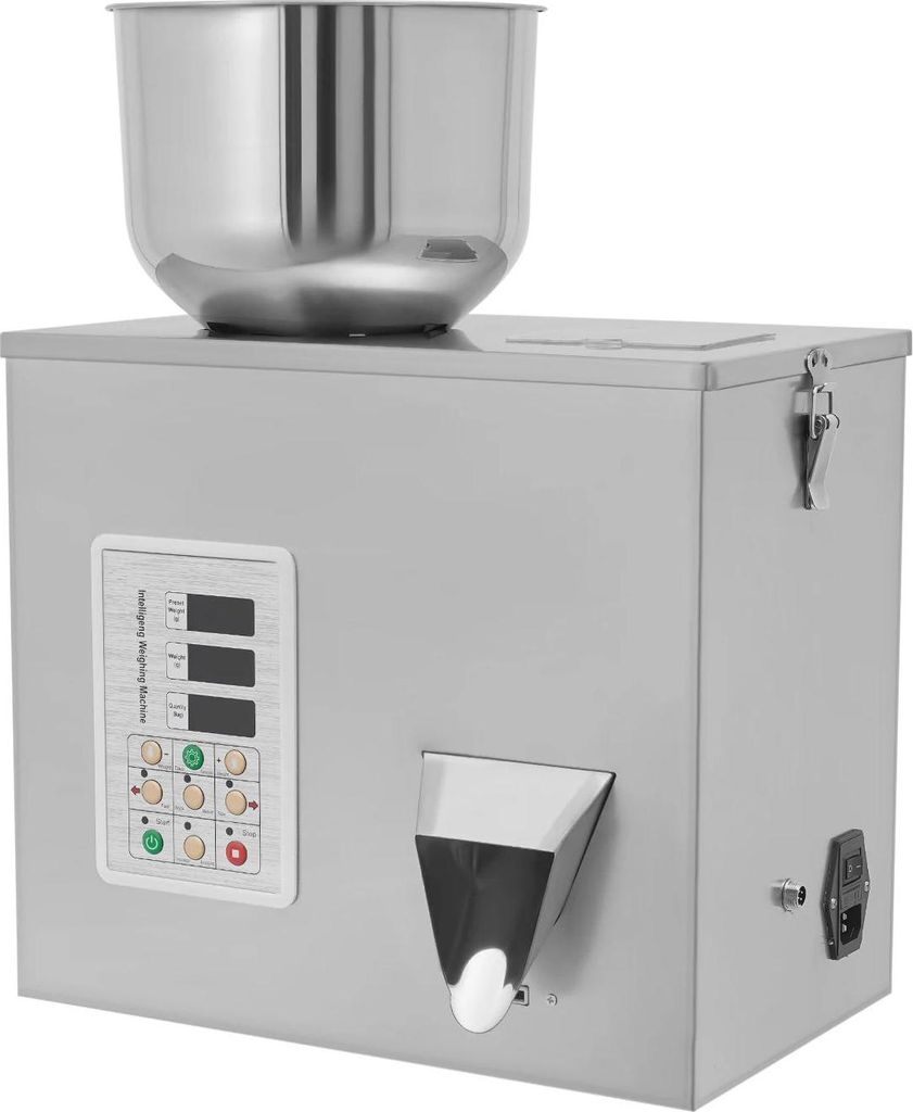 Automatische Füll- und Verpackungsmaschine - Granulat-Dosierer mit LCD - 1–50 g - 180 W - 220 V 50 Hz - 2–5 s/Beutel - EU-Stecker - Silber