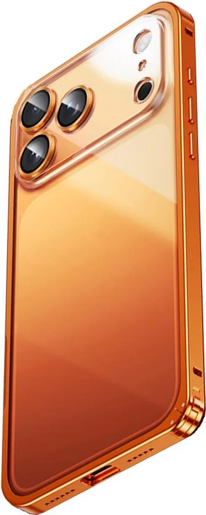 Custodia iPhone 17 Arancione Magnetica in Alluminio e PC - Protezione Totale