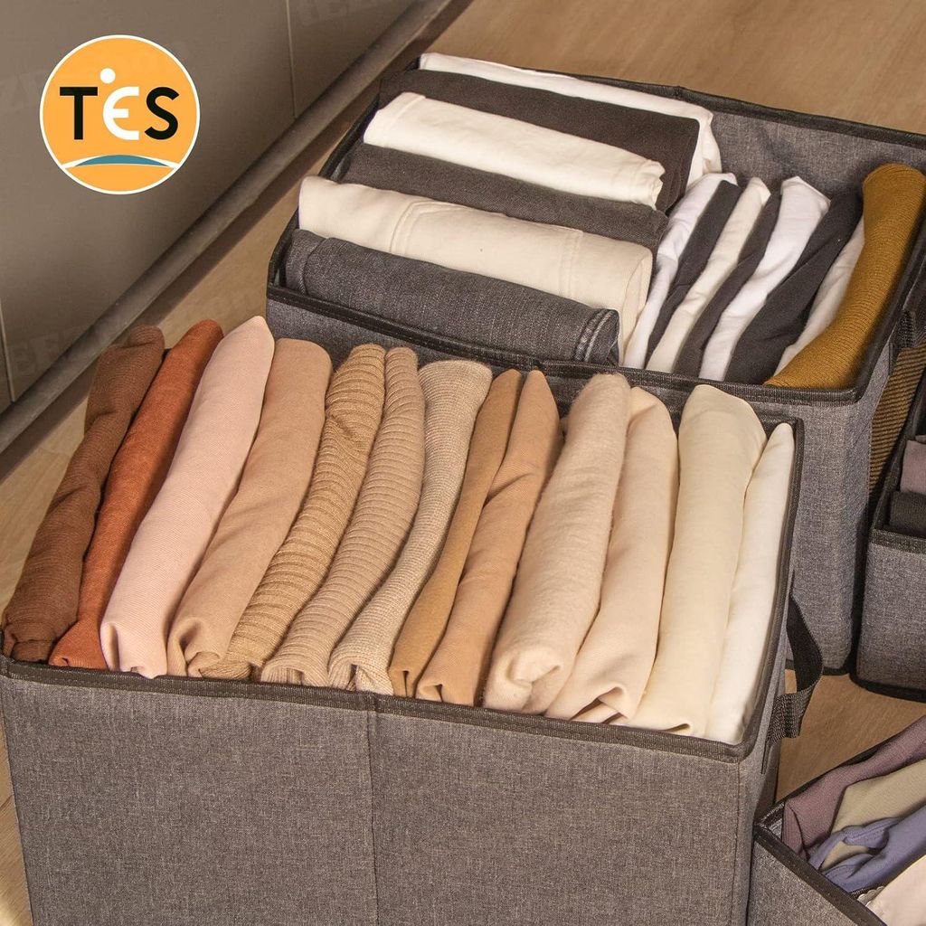 Kleiderschrank, Organizer, 2 Stück, 40 x 32 x 23 cm, große Kapazität, Kleiderschrankboxen aus robustem 3 mm PP-Karton, ca. 1,3 kg, faltbare Klei...