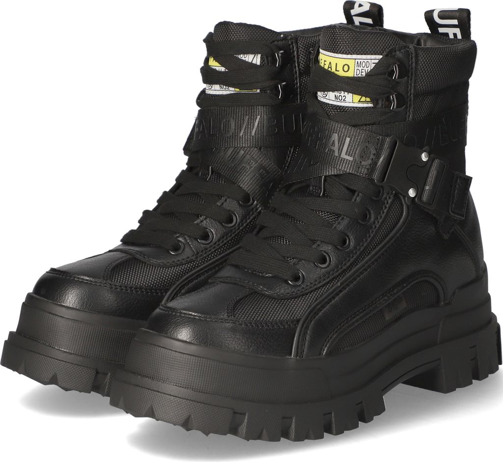 Buffalo Aspha Com 1 Damenschuhe Stiefel Schnürer Schwarz Produktbild 
