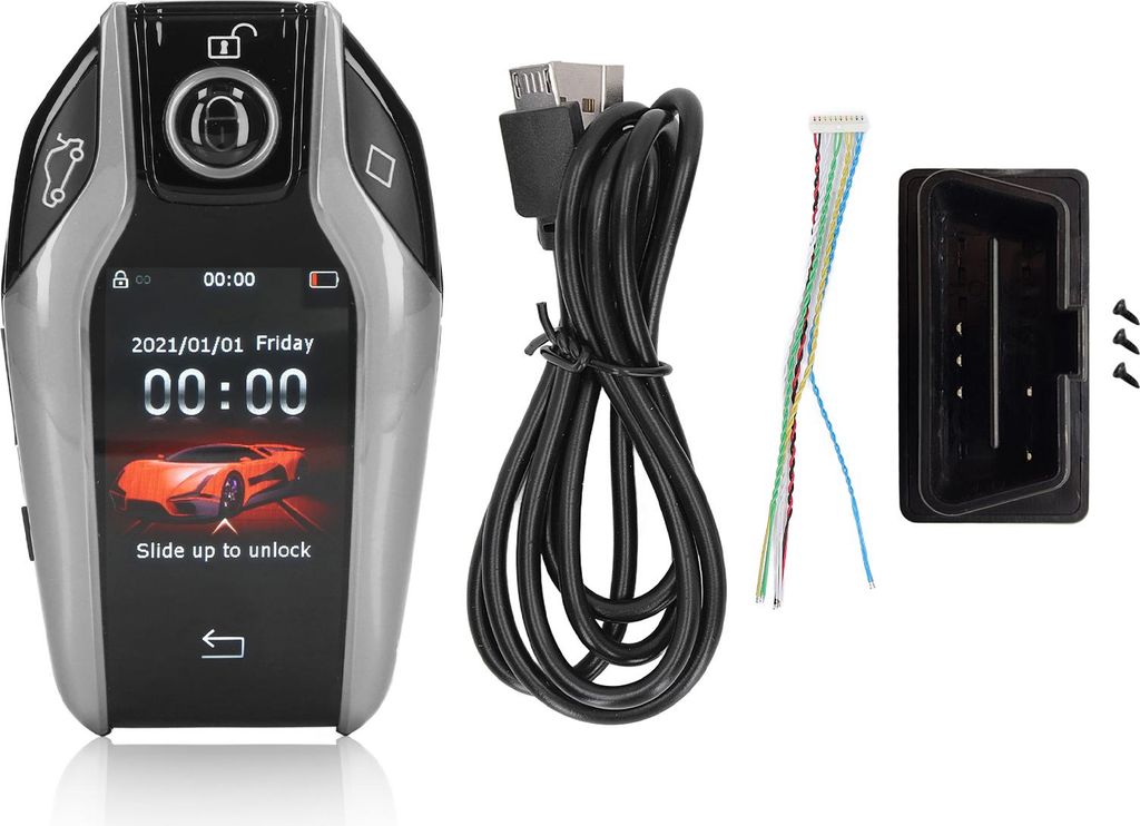 Universeller TK800+ LCD -Touchsbildschirm Smart Key Remote Keschlartloser Eintrag für alle Startstop -Engine -Taste -Modelle Silber