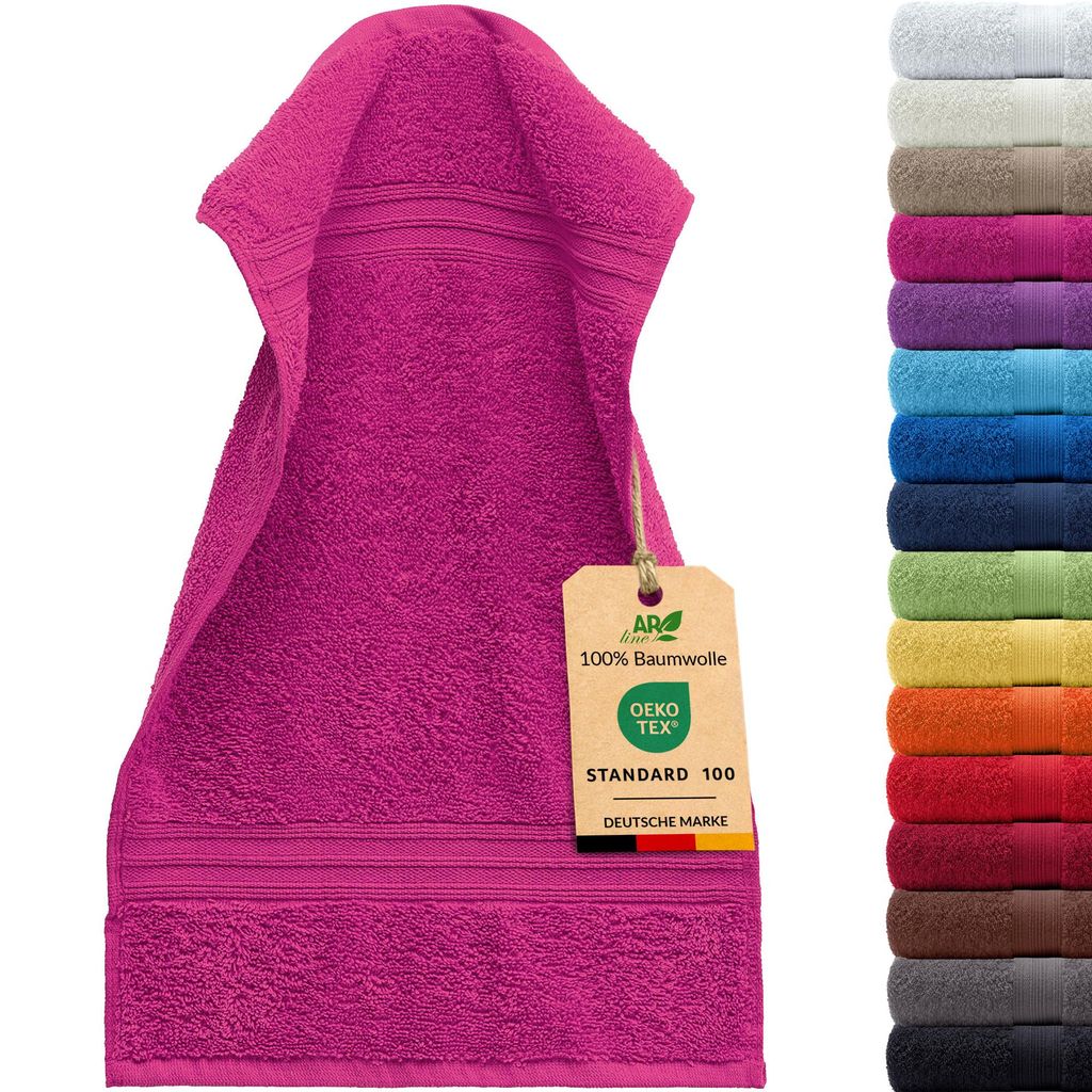 AR Line ARIZONA Handtuch-Serie – 500 g/m² Frottier in 9 Größen verfügbar, Größe: Gästetuch 30x50 cm, Farbe: Pink