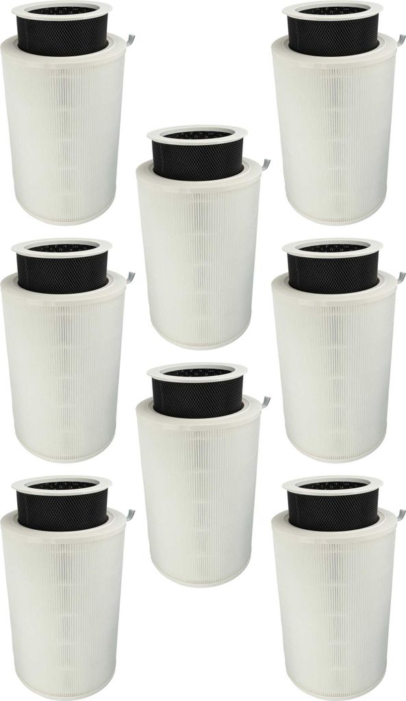 vhbw 8x Luftilter Ersatz für Xiaomi SCG4021GL für Luftreiniger - Kombifilter Vorfilter + HEPA + Aktivkohle