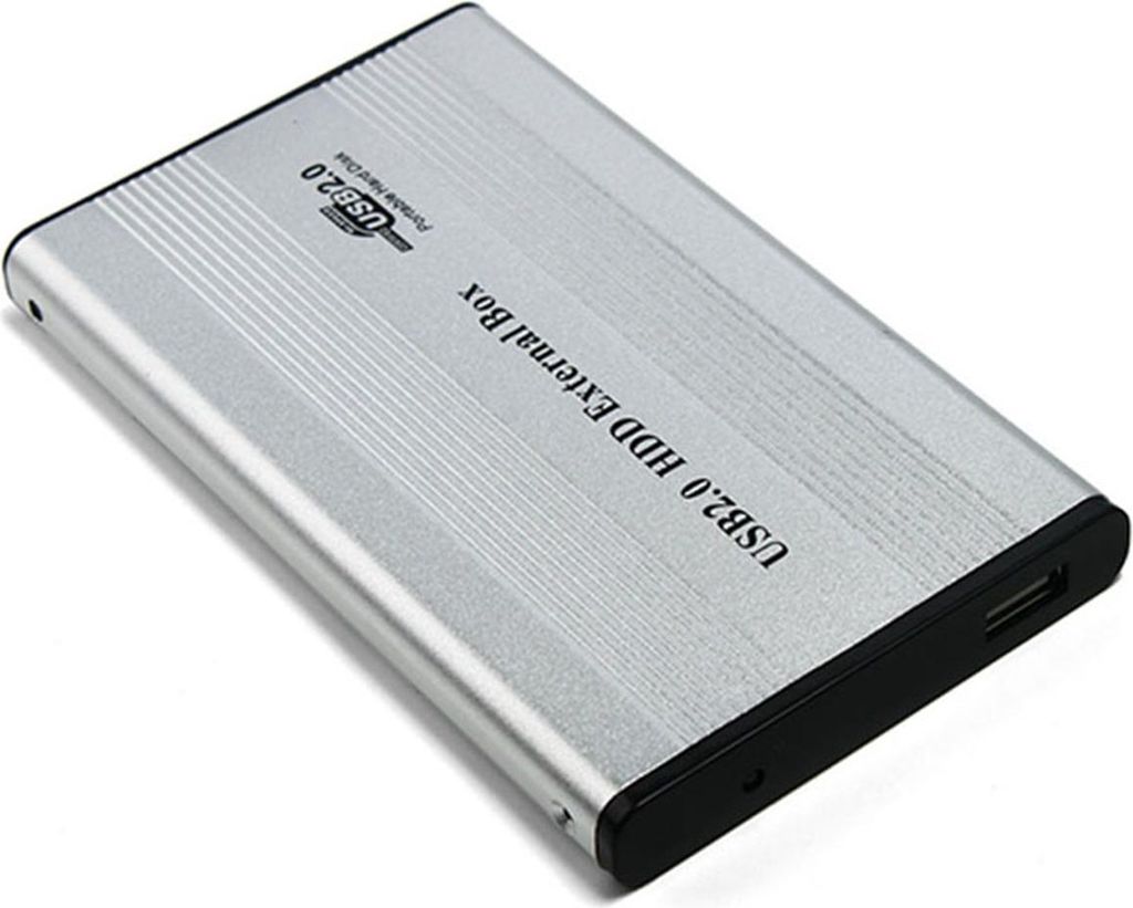 USB2.0 zu IDE Festplattengehäuse 2.5'' IDE HDD Gehäuse Portable Festplattenbox Aluminiumlegierung HDD Gehäuse Silber (ohne Festplatte)
