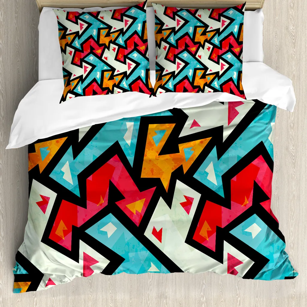 Set Copripiumino Ecologico ABAKUHAUS Grungy Artsy Microfibra Soft