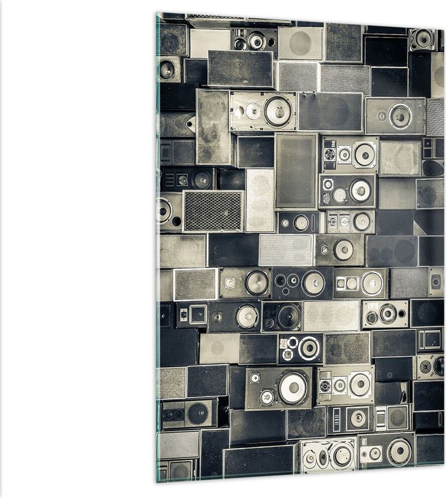Bilder auf glas - Einteilig - Abstraktion Lautsprecher Grafik - 80x120cm - Glasbilder - Wandbilder - Bilder - Wanddekoration aus Glas - Glas Bilder...