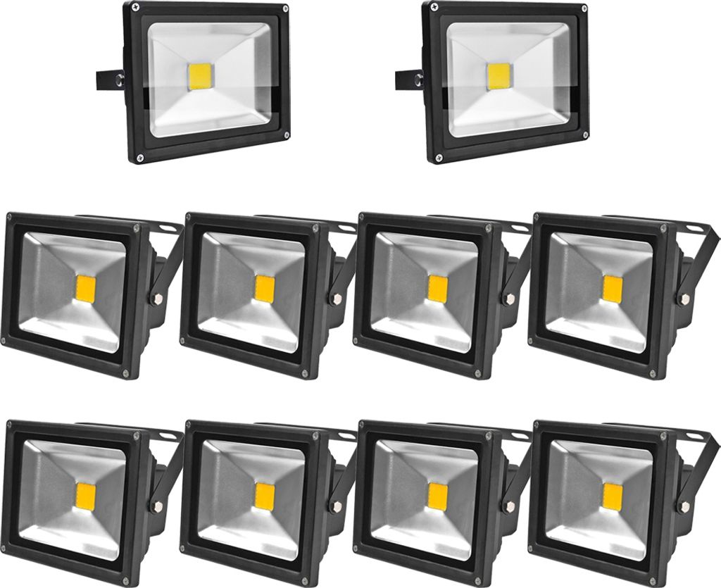Greenmigo 10pcs 20W LED Strahler Außen 3000K Warmweiß Produktbild 