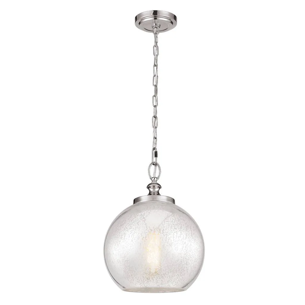 Suspension design pour haut plafond Tabby Feiss, métal brossé moderne
