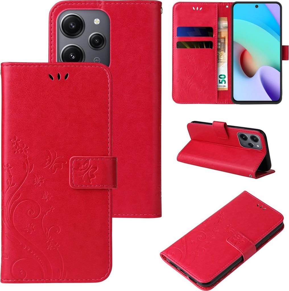 Handyhülle für Xiaomi Redmi 12 Floral Blumen Schmetterling Produktbild 