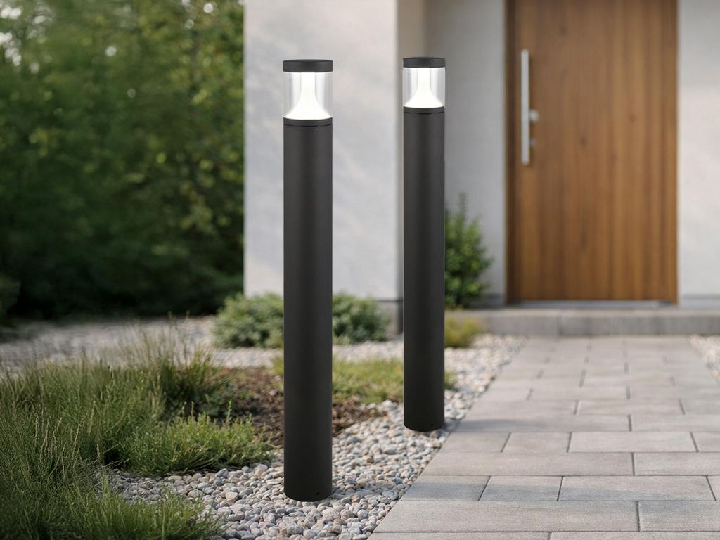 2er SET Garten Wegeleuchten Anthrazit zur Reihenschaltung geeignet, Höhe 100cm