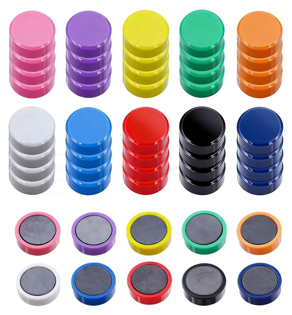 Mini Aimants Décoratifs Multicolores pour Réfrigérateur et Bureau (50)