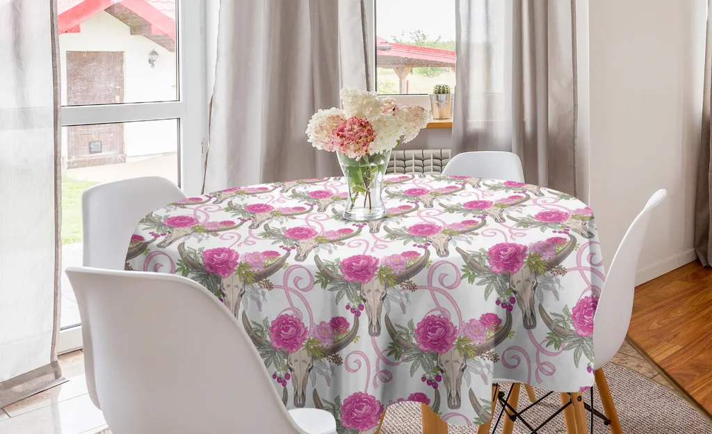 Tovaglia Circolare 150 cm Boho Chic Magenta | Abakuhaus Design Art
