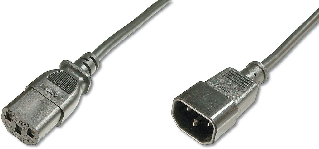 DIGITUS Verlngerung fr Netz-Anschlusskabel - 5.0 m - C14 auf C13 - Stecker / Buchse - H05VV-F3G - 1.0 mm