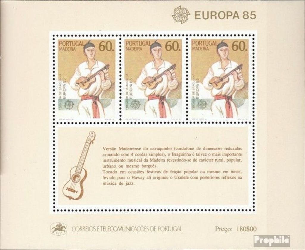 Briefmarken Portugal - Madeira 1985 Mi Block6 (kompl.Ausg.) postfrisch Europäisches Jahr der Musik