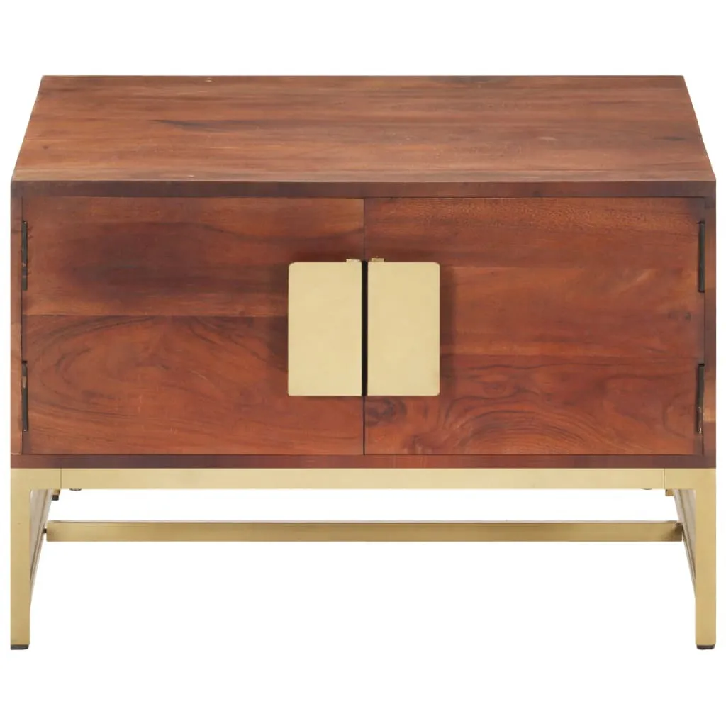 Table basse en acacia massif finition miel, plateau 67cm robuste