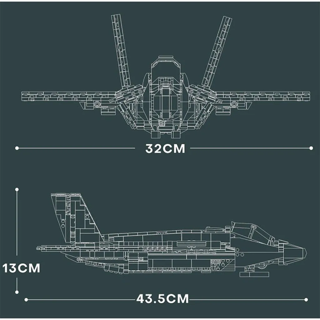 F-35 B Lockheed Martin technique Reobrix 1600 pièces avec train mobile - 7