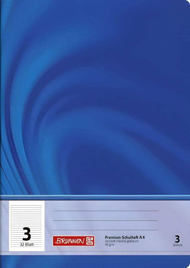 BRUNNEN Schulheft A4 Vivendi Lineatur 3, ohne Rand, 32 Blatt