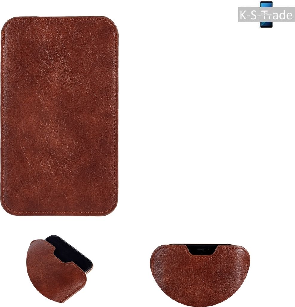 K-S-Trade Schutzhülle Handyhülle kompatibel mit Samsung Galaxy S10 (Dual-SIM) Handytasche Kunstleder Sleeve in braun