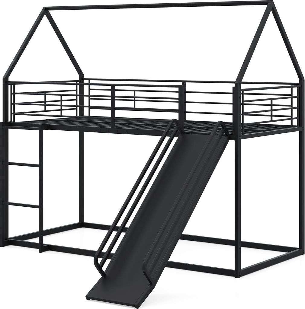 Letto a soppalco COSTWAY 90x200cm con scivolo, scala e Immagine del prodotto 