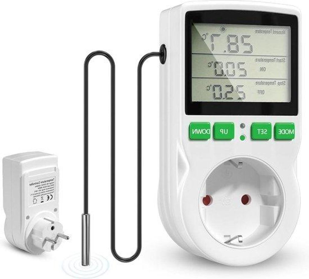 Digitálna termostatická zásuvka 230 V s LCD displejom – Obrázok produktu 