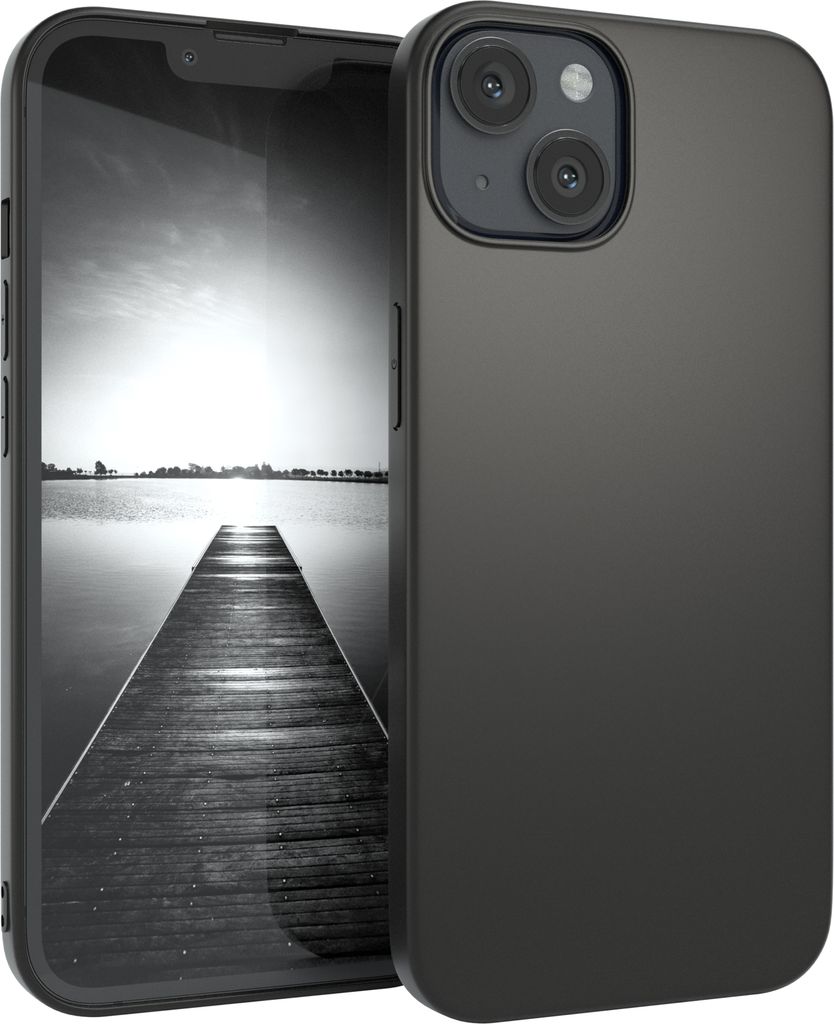 EAZY CASE Handyhülle Silikon Apple iPhone 13 hoher Rand für Bildschirm & Kamera, Flexibles Silikon, extra dünn und leicht
