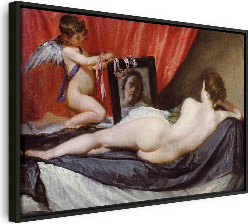Italienischer Leinwand Leinwandbild - The Rokeby Venus (Diego Velázquez) 120x80 cm Reproduktionen l-E-11834-b-a