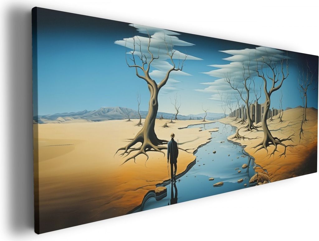 Wallario Premium Leinwandbild Fluss der Zeit in Größe 50 x 125 cm