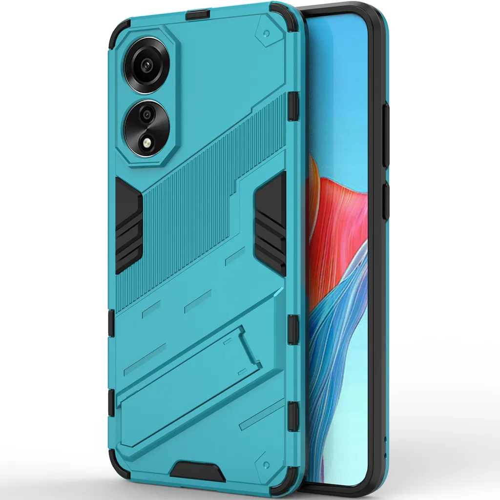 Custodia Oppo A78 4G Blu - Cover Ibrida PC+TPU con Stand - 3