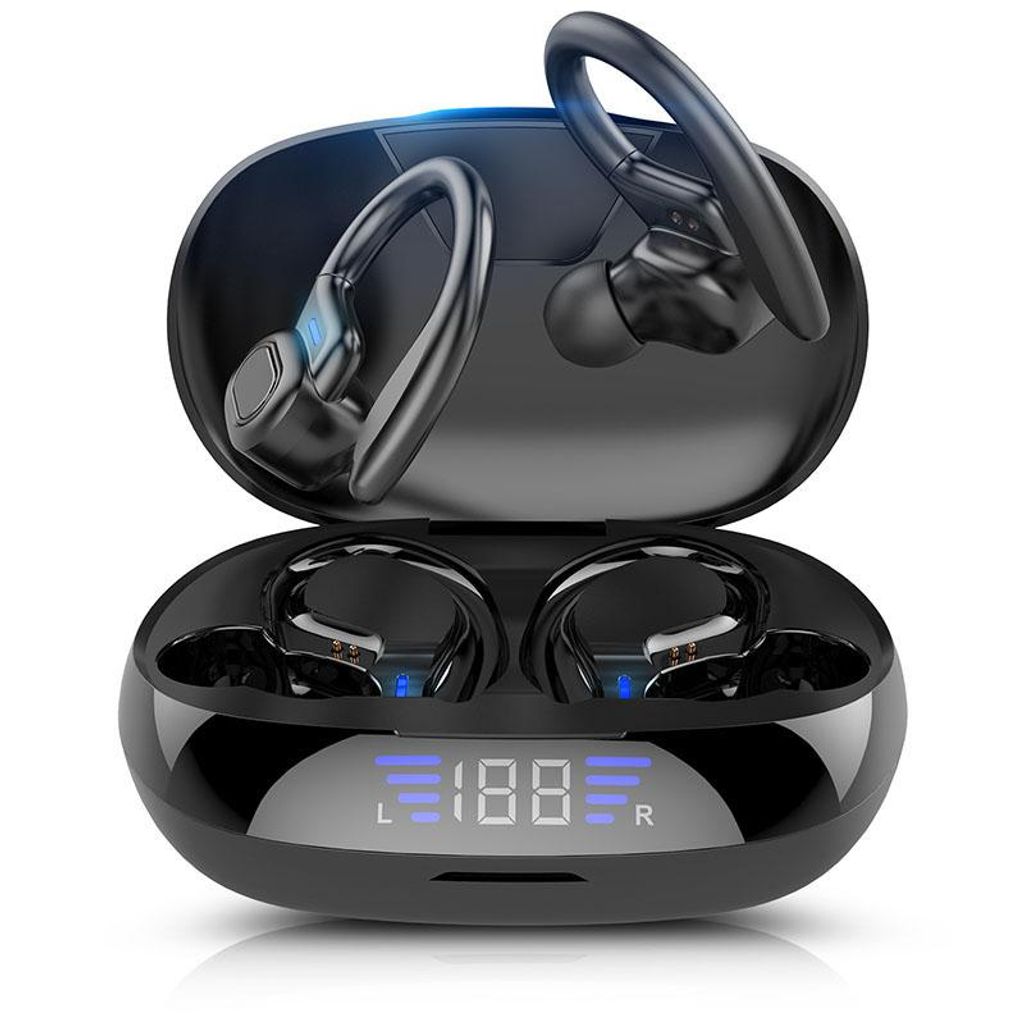Drahtlose Sport-Ohrhörer, Bluetooth-Ohrhörer mit Ohrbügeln, Sport-Ohrhörer, In-Ear-Kopfhörer zum Laufen