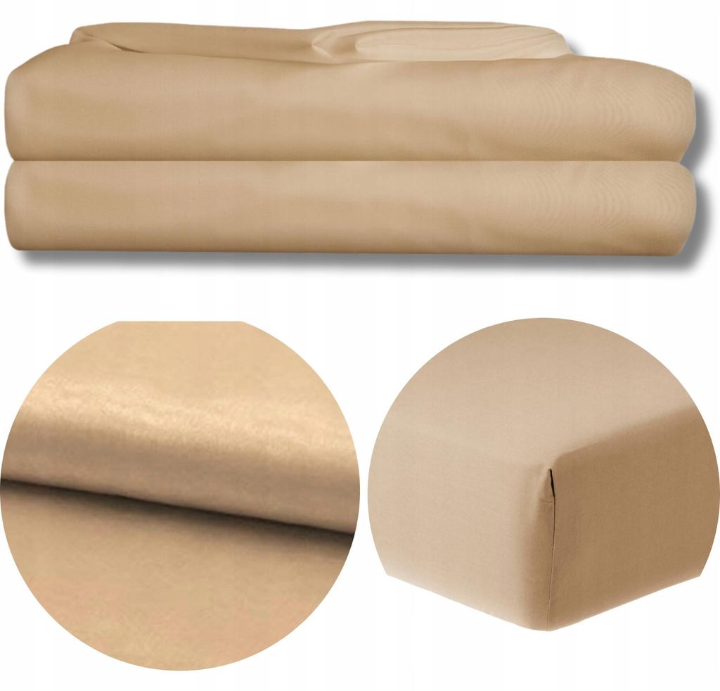 Bettlaken - Spannbettlaken - Mikrofibra - Beige - 120g/m2 - 160x200 cm - Hochwertiges