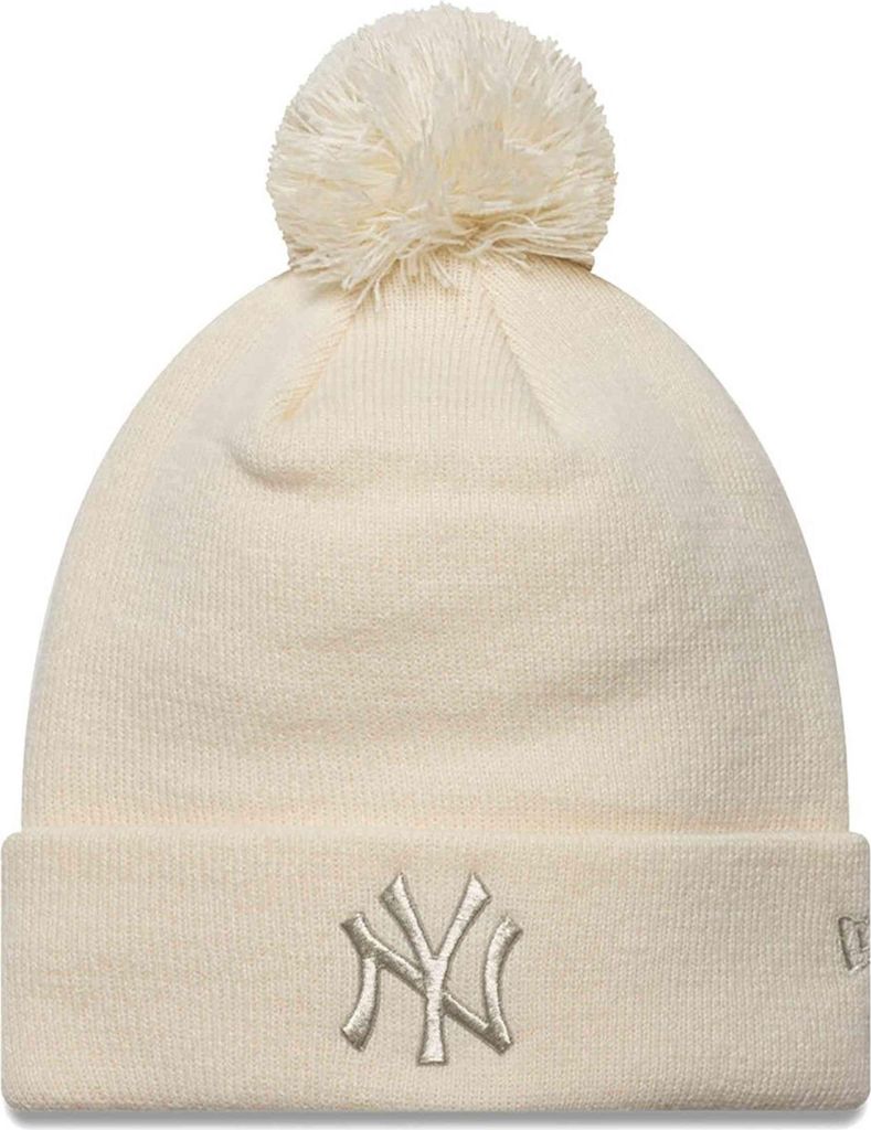New Era Damen Bobble Wintermütze METALLIC NY Yankees beige