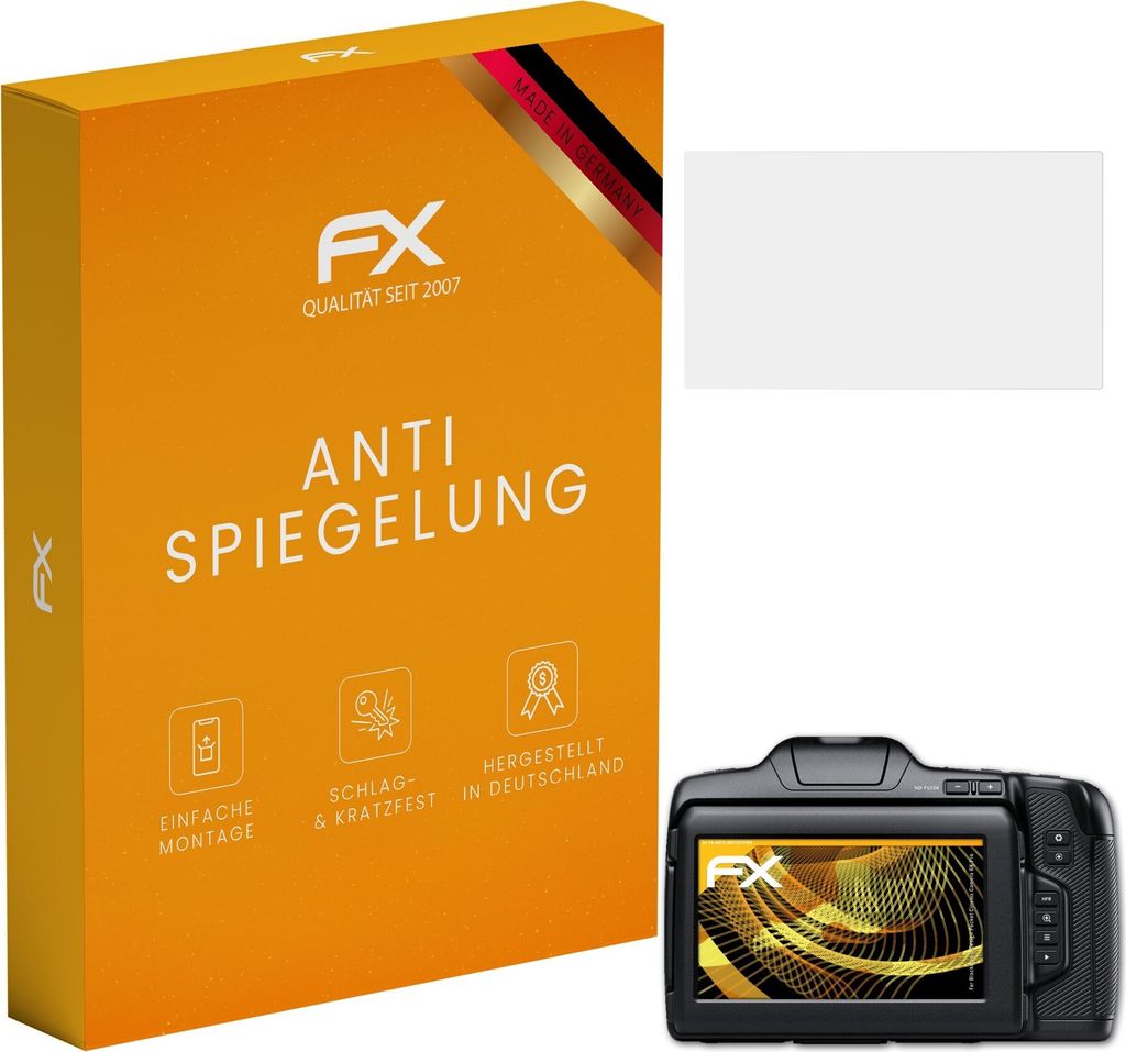 atFoliX FX-Antireflex 3x Schutzfolie kompatibel mit Blackmagic Design Pocket Cinema Camera 6K Pro Displayfolie