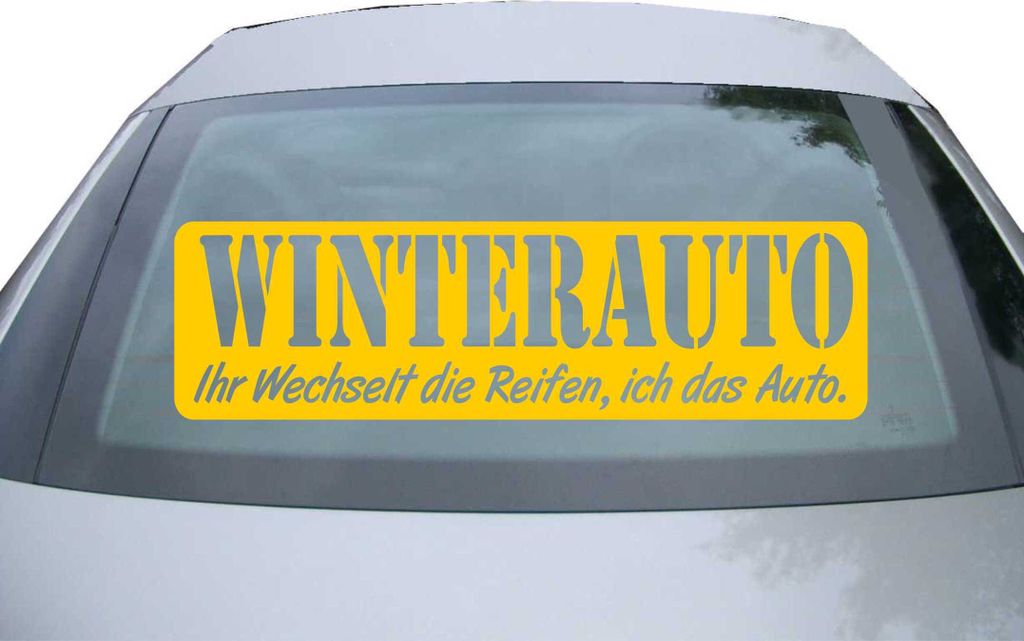 Indigos UG - Aufkleber Heckscheibe & Motorklappe DE2045 - gold - 600x171 mm - Winterauto - Auto Scheiben Fenster Heckklappe Tuning Racing JDM - Die...