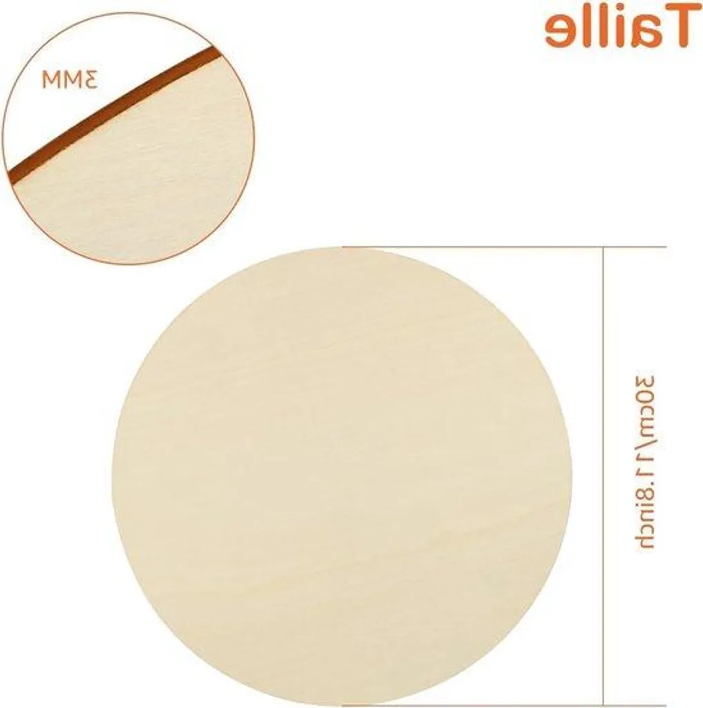 Panneaux de Bois 30x30 cm et 3 mm d'Épaisseur pour Bricolage DIY