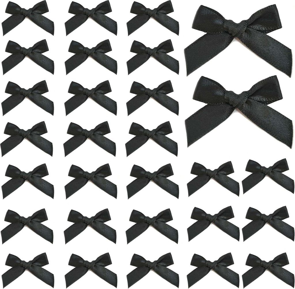 150 Stück einseitige satinierte Geschenkschleifen - kleine dekorative Schleifen für Feste - Mini-Band zum Nähen