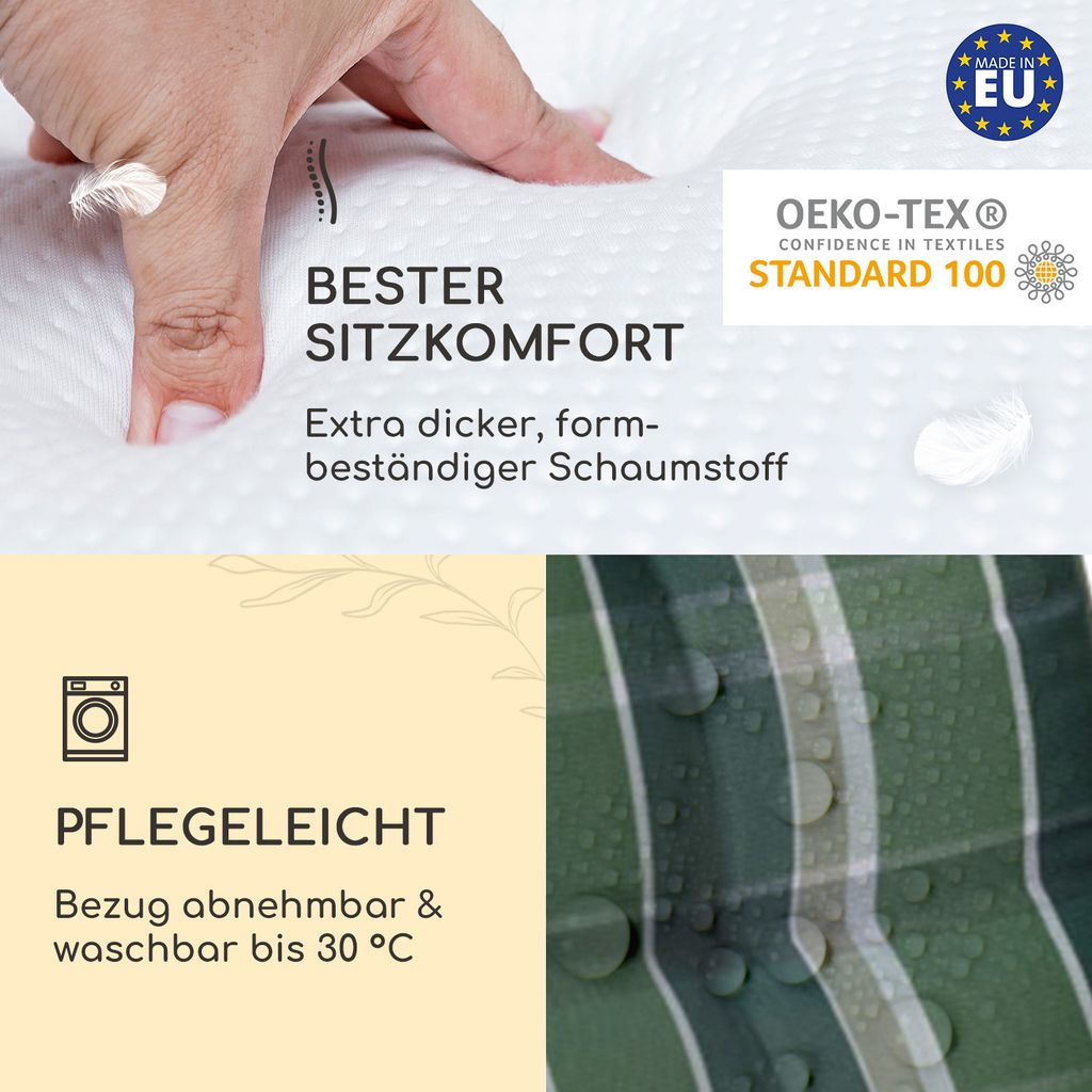 Homeoutfit24 Sylt Gartenstuhlauflagen Hochlehner, 1er Set,  Produktbild 4