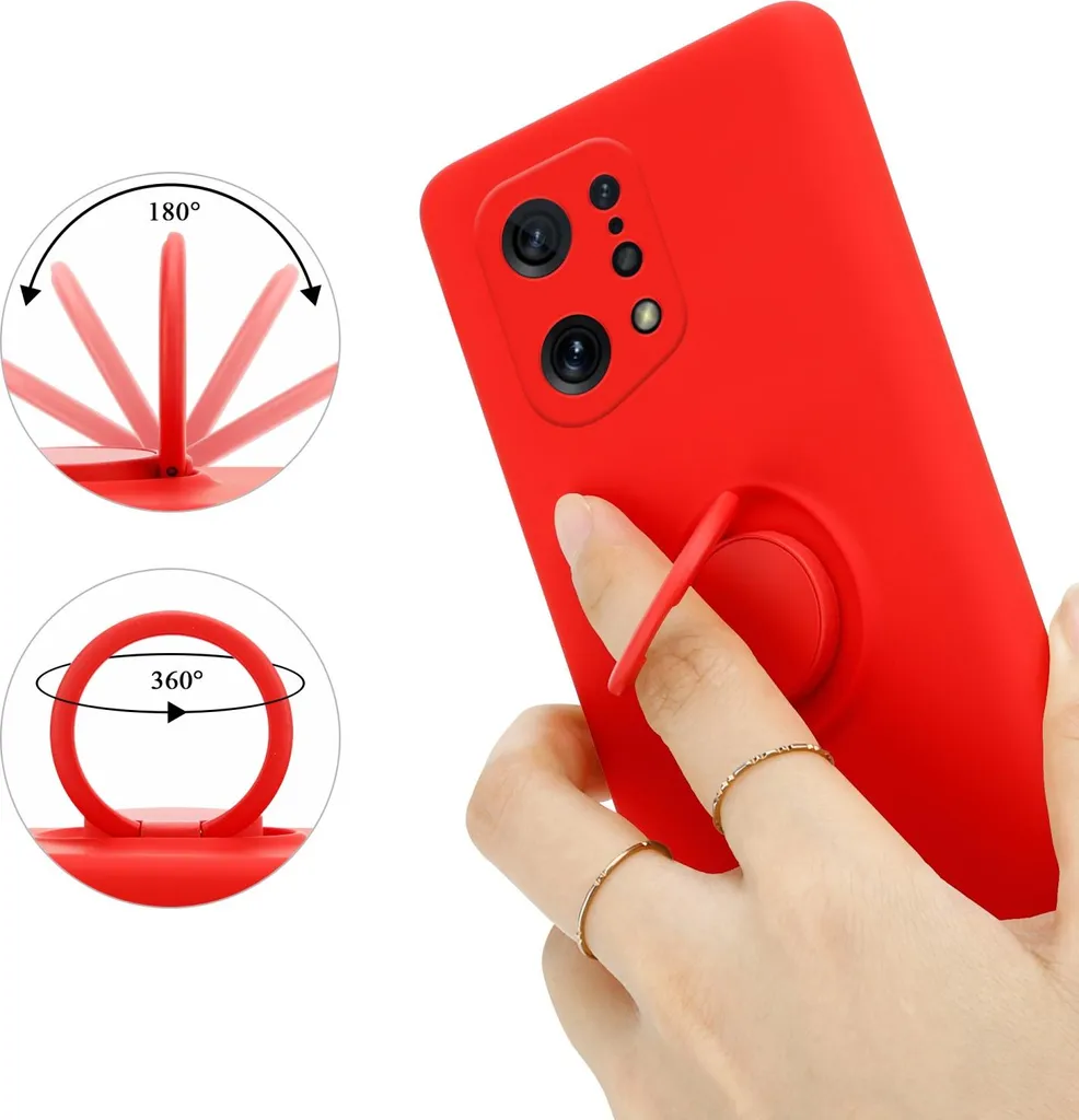 Cadorabo Custodia per Oppo FIND X5 Custodia protettiva in rosso Custodia per telefono cellulare Custodia TPU Cover - 6