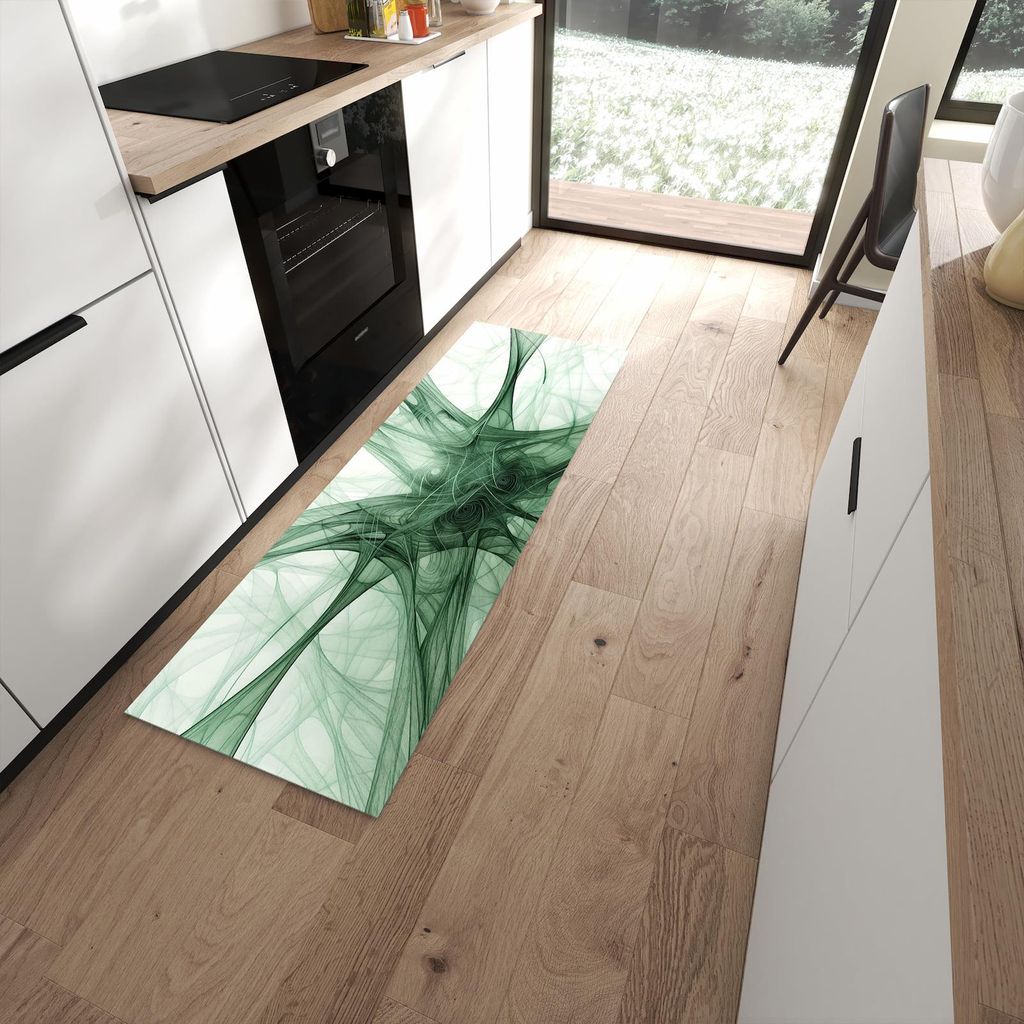 Küchenteppich 60x180cm rutschfest & abwischbar PVC Läufer - Strukturen von Abstrakte