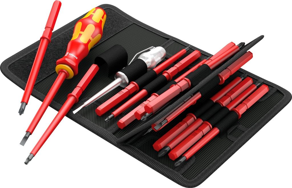 Jeu de tournevis VDE Kraftform, 16 pièces, Wera | Image du produit 