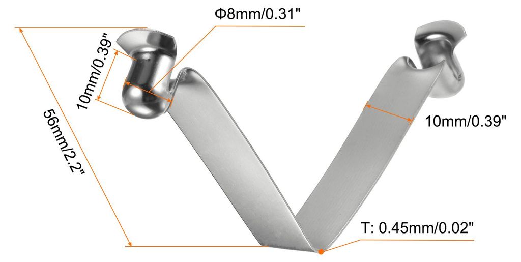 30 Stš¹ck Doppelknopf Kajak Paddel Schnappfeder Clip 8x10x56mm 65Mn Federstahl V-f?rmige Hohle Teleskopische Verriegelung Rohr Clips fš¹r Zelt ...