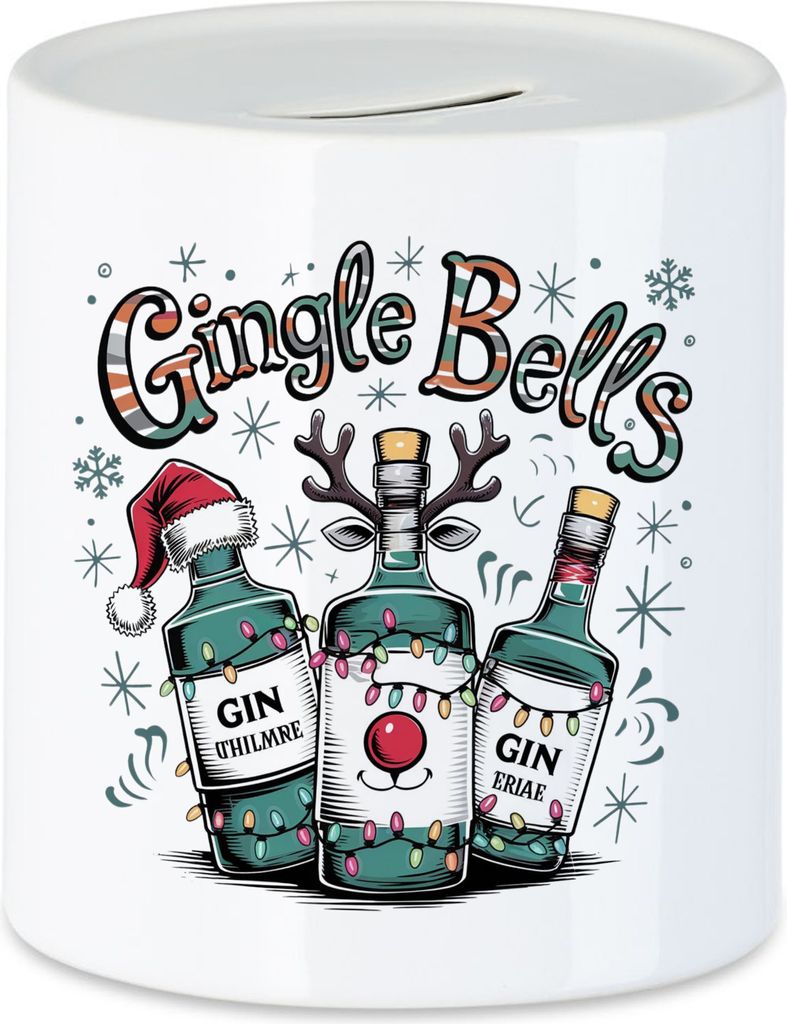 Gingle Bells Spardose Gin Gin-Trinker Gin-Liebhaber Weihnachten Geschenkidee
