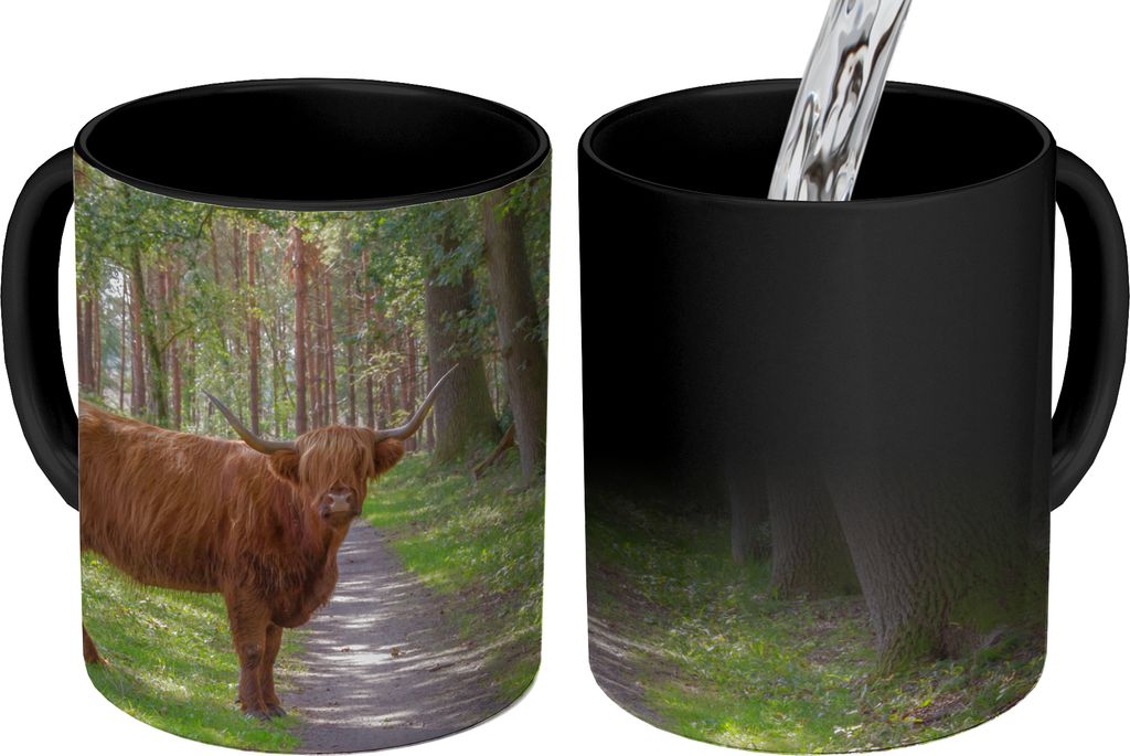 MuchoWow Zauber Tasse Zaubertasse Magic Schottischer Highlander - Kröte - Baum 350 ml Farbwechsel Becher Geschenk Geschenkidee - Magic-Tasse - F...