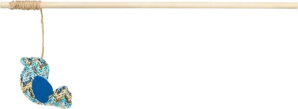 Jouet pour chat Trixie oiseau bleu en polyester et bois naturel 40cm