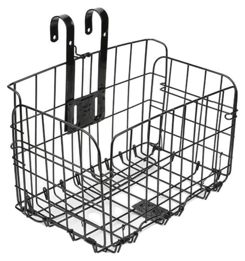 Panier robuste en acier laqué noir avec fixation manuelle sans outils