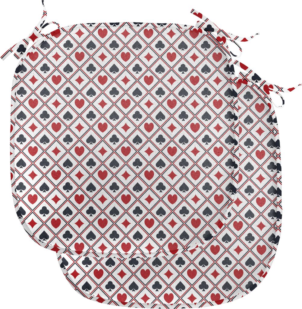 ABAKUHAUS Kasino Polster für Esszimmerstühle, Holdem Gambler Moderne, Dekoratives wasserfestes Kissen mit Riemen für Küchensitze, 40 cm x 40 cm...