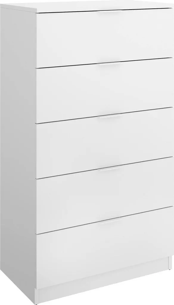 Commode Blanche César 110cm de Haut pour Chambre et Bureau 6 Tiroirs