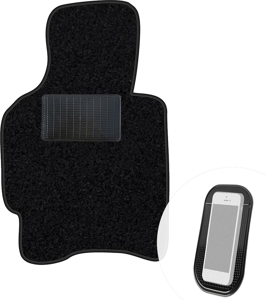 moto-MOLTICO Fahrer Fußmatte Auto Velours Fahrerseite Autoteppiche Schwarz Fahrermatte 1-teilig passend für Mazda 626 GE 1992-1997