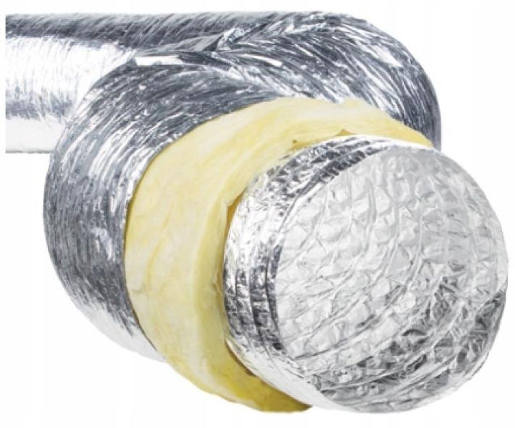 Isolierter Flexibler Lüftungskanalschlauch - Alu-Flexschlauch - Lüftung und Klimatisierung - Kanalschlauch für Heizung und Kühlung - 250 mm x 5 m