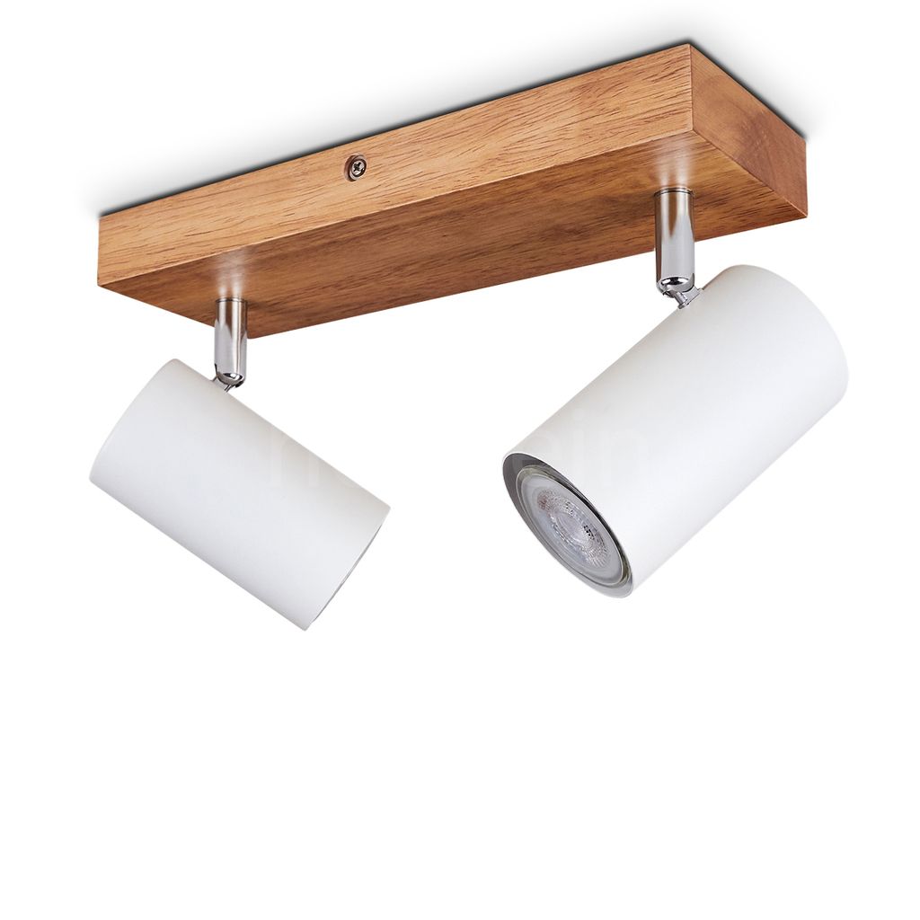 Godo »Godo« Deckenlampe aus Metall in weiß und Holz
